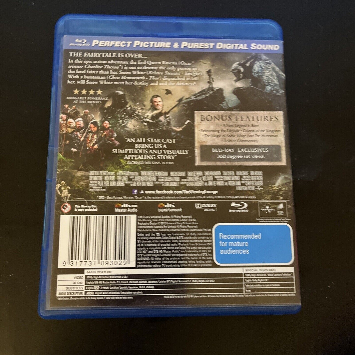 Snow White & The Huntsman (Blu-ray, 2012) Region B
