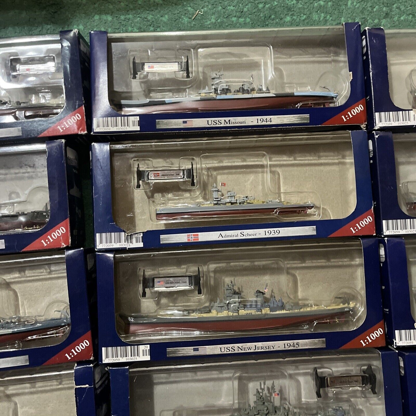 21x Warships of WWII Collection Models 1:1000
