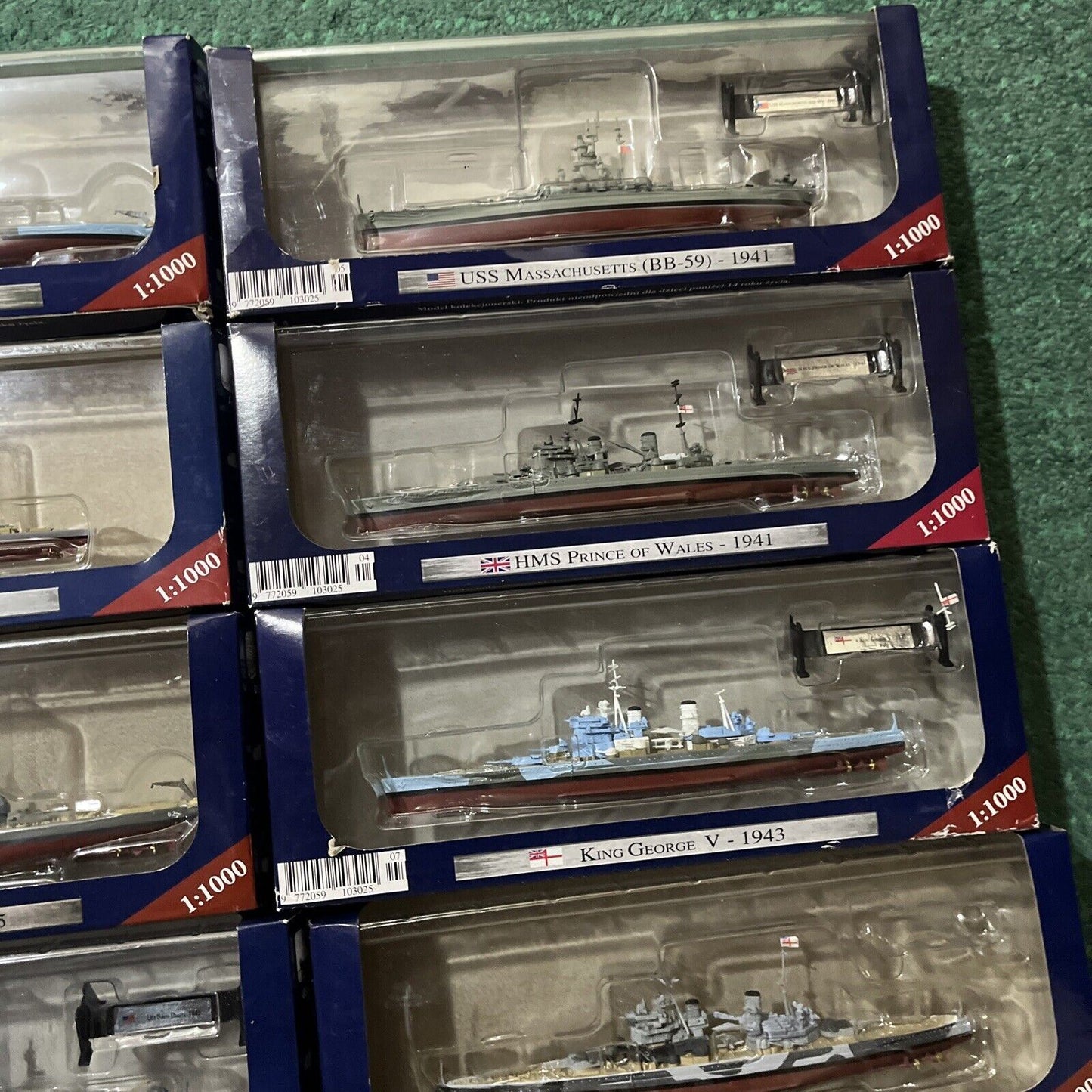 21x Warships of WWII Collection Models 1:1000