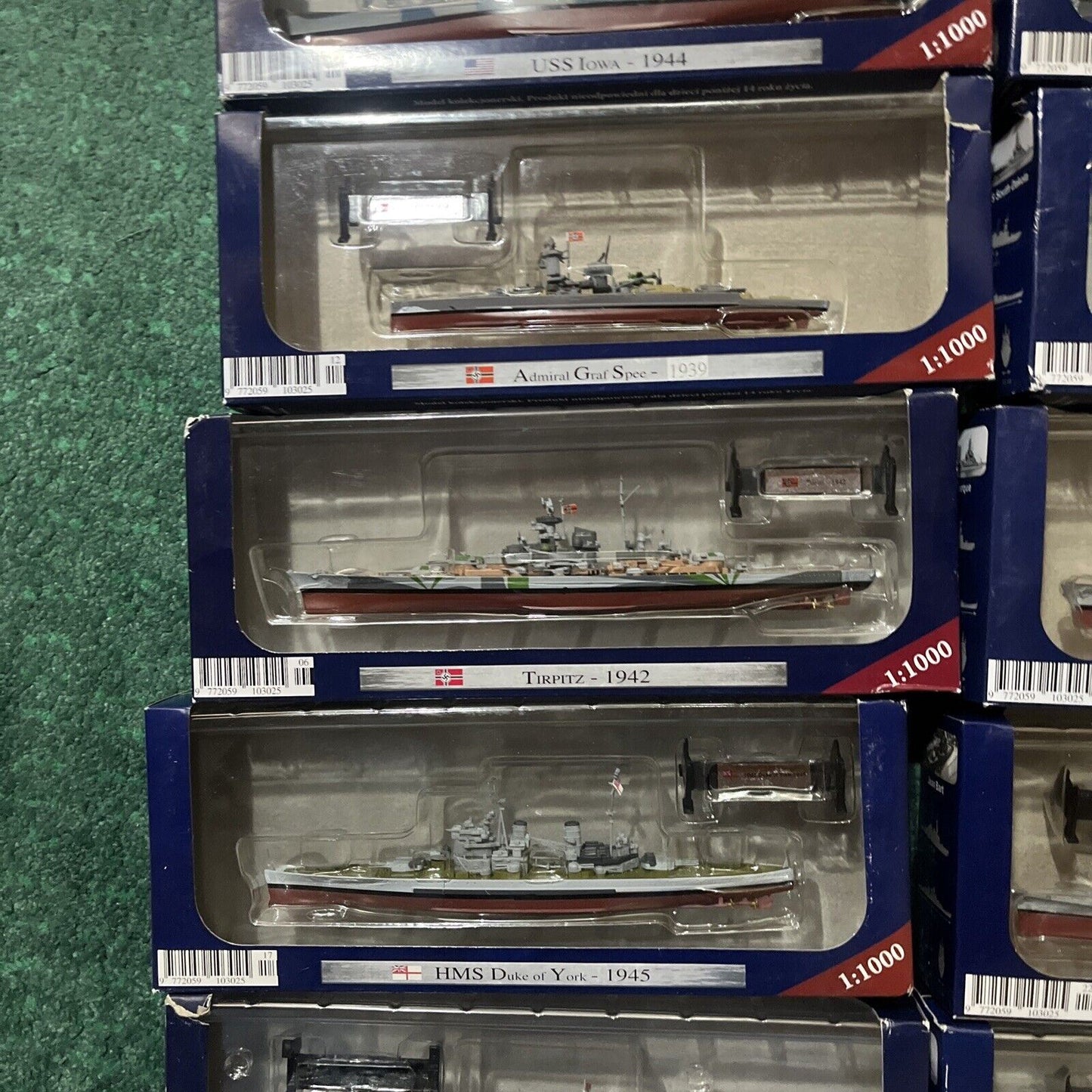 21x Warships of WWII Collection Models 1:1000