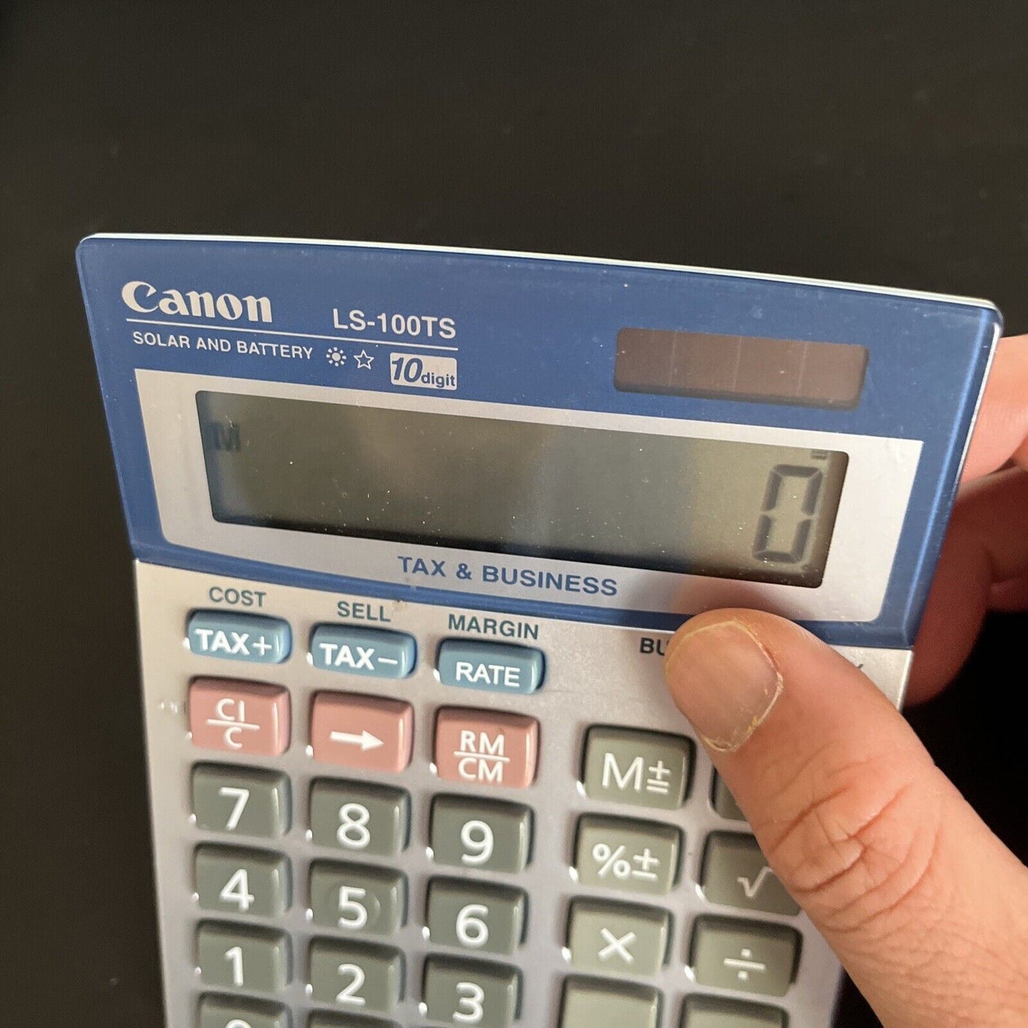 Canon LS-100TS 10 Digit Tax Calculator Solar and Battery Powered