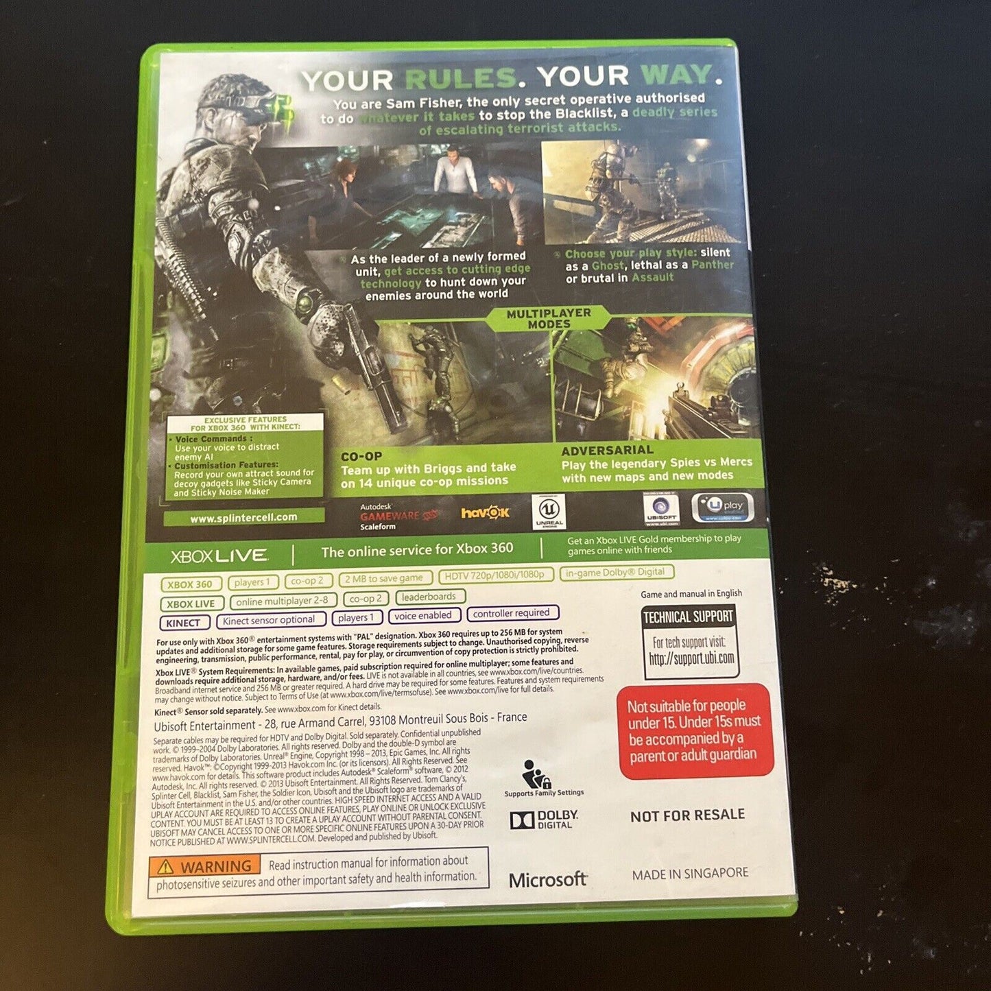 Tom Clancy's: Splinter Cell Blacklist Xbox 360 PAL