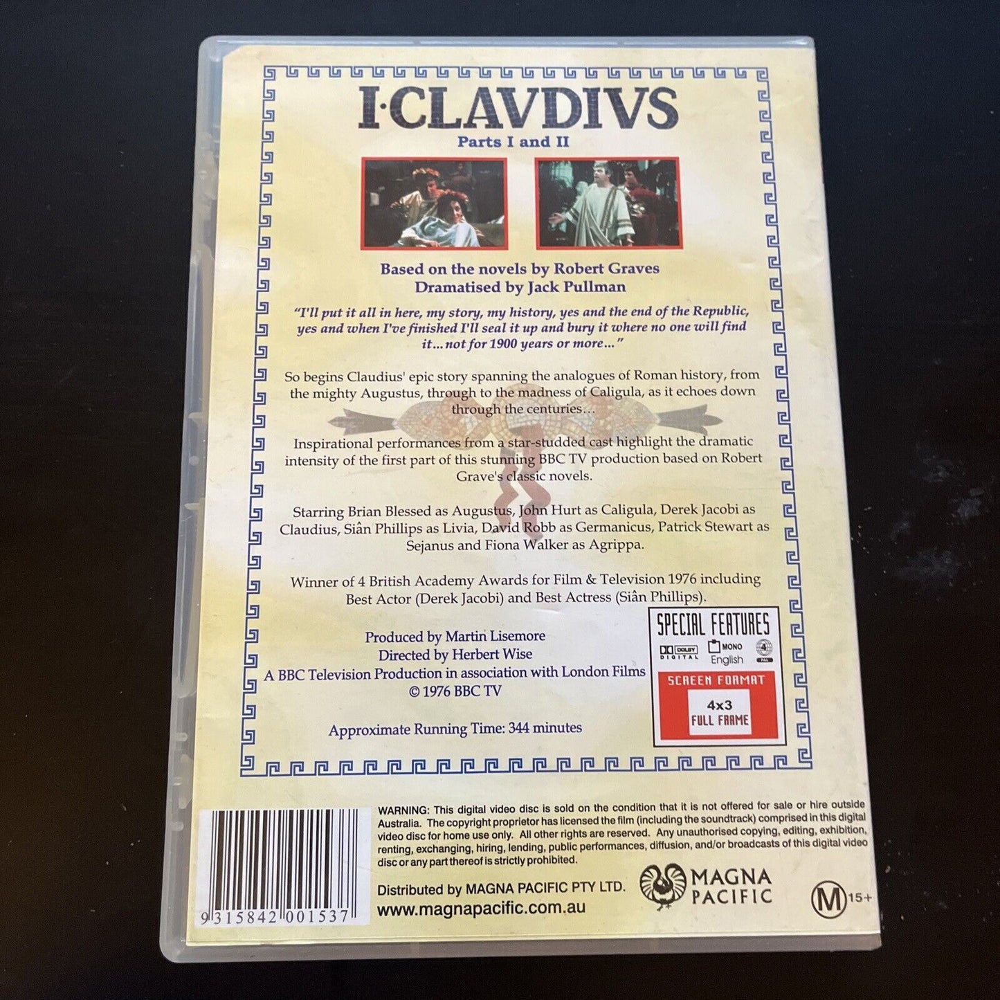 I Claudius - Parts 1 And 2 (DVD, 1976, 2-Disc) Brian Blessed, John Hurt Region 4