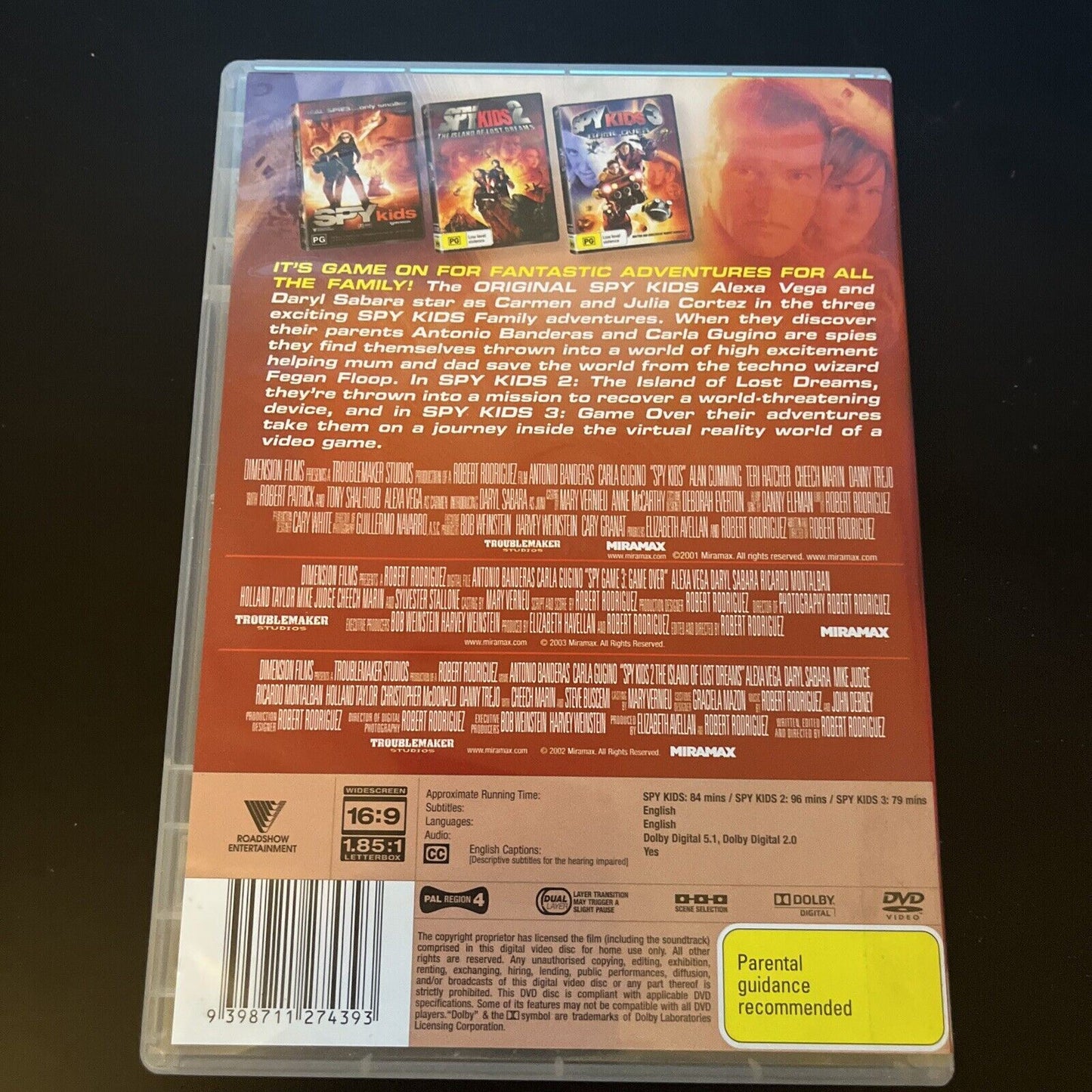 Spy Kids 1,2,3 (DVD, 2012, 3-Disc) Region 4