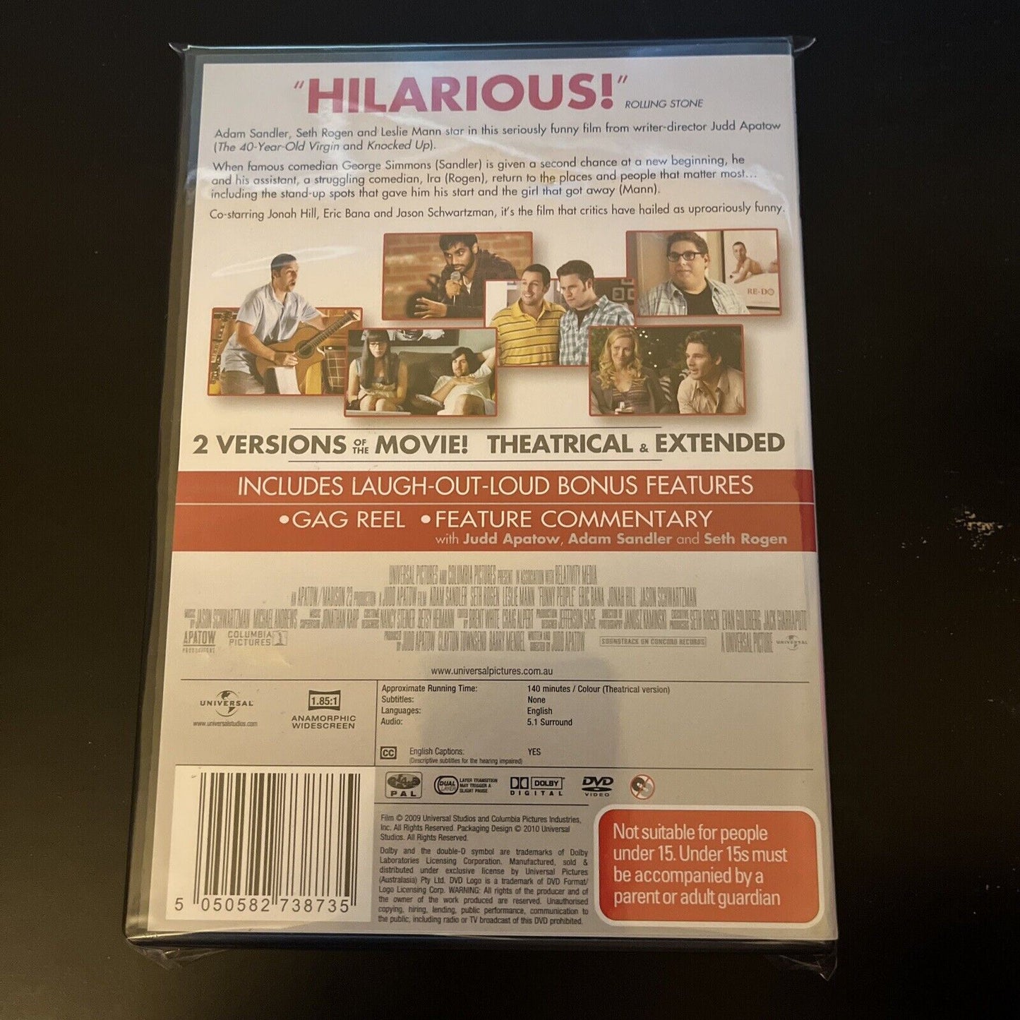 Funny People (DVD, 2009) Adam Sandler, Seth Rogen, Leslie Mann, NEW Region 4&2