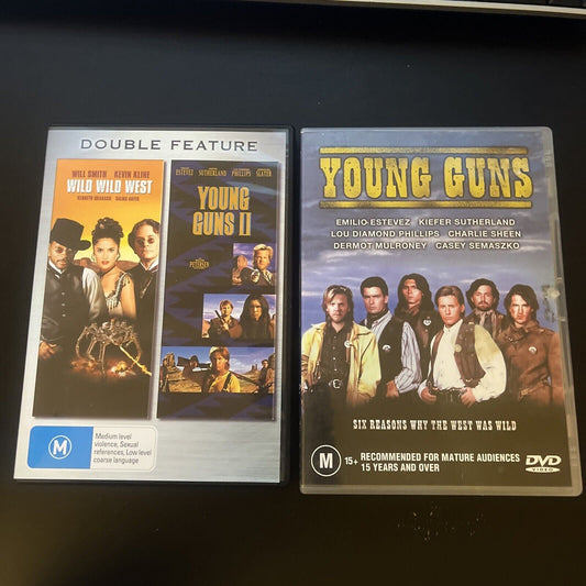 Young Guns 1 & 2 / Wild Wild West (DVD) Will Smith, Kevin Kline, NEW Region 4