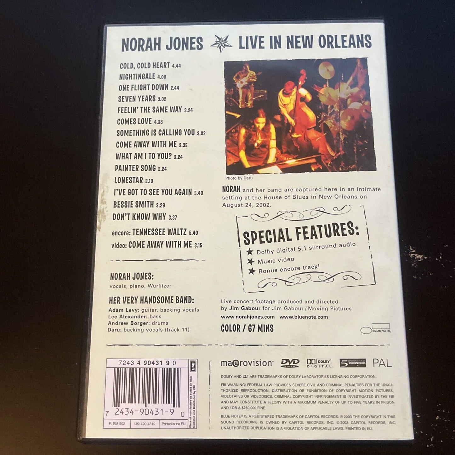 Norah Jones - Live in New Orleans (DVD, 2003) All Regions