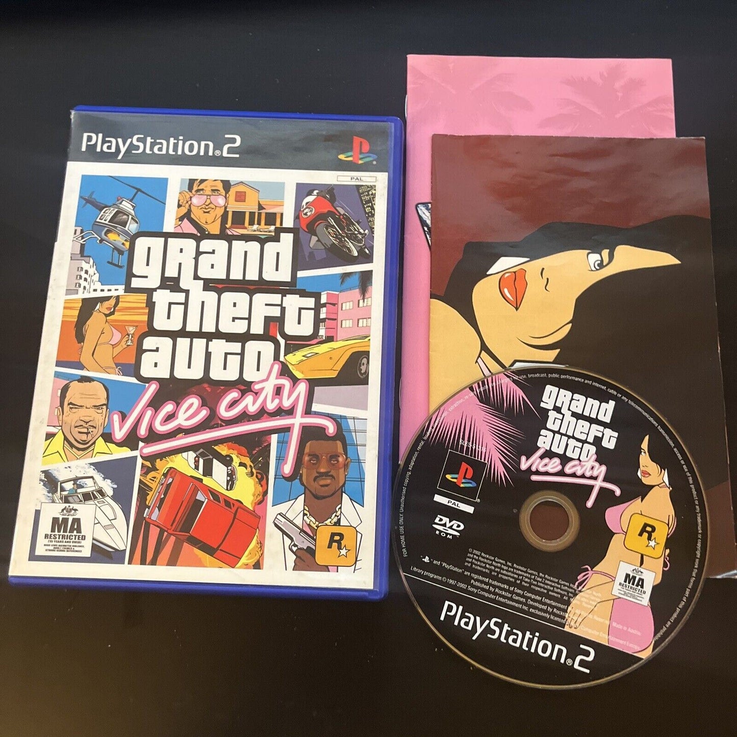 Grand Theft Auto Vice City GTA - Sony PlayStation 2 Game PS2 PAL With Manual Map