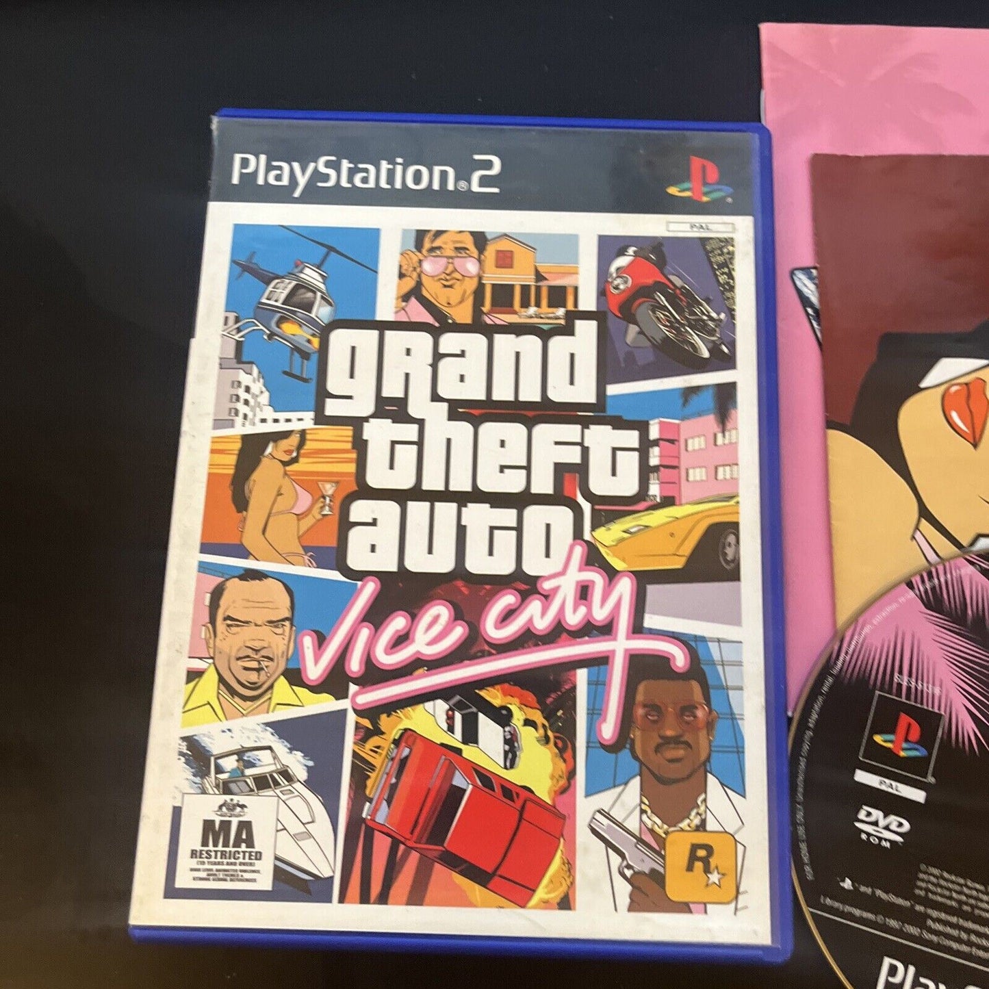 Grand Theft Auto Vice City GTA - Sony PlayStation 2 Game PS2 PAL With Manual Map