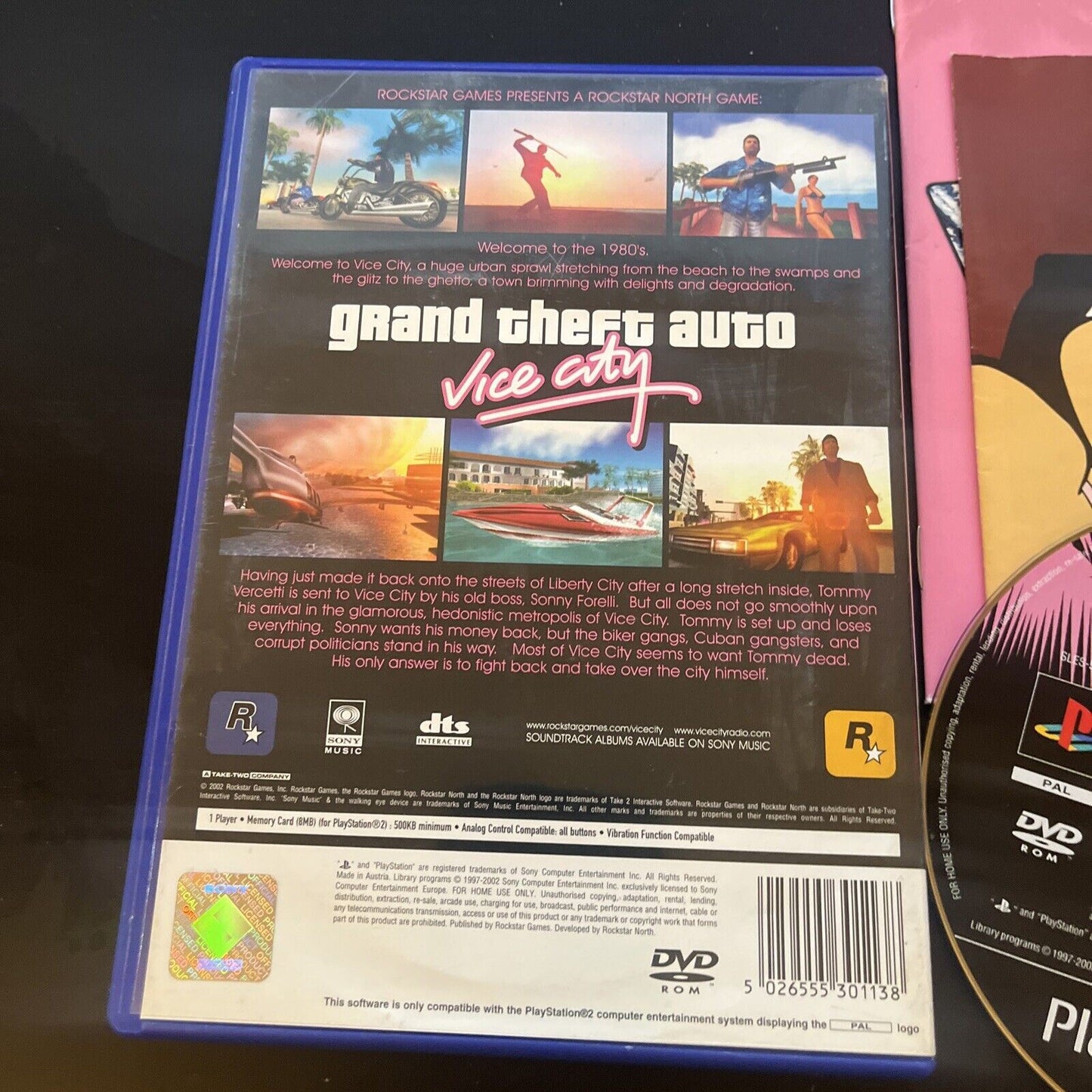 Grand Theft Auto Vice City GTA - Sony PlayStation 2 Game PS2 PAL With Manual Map