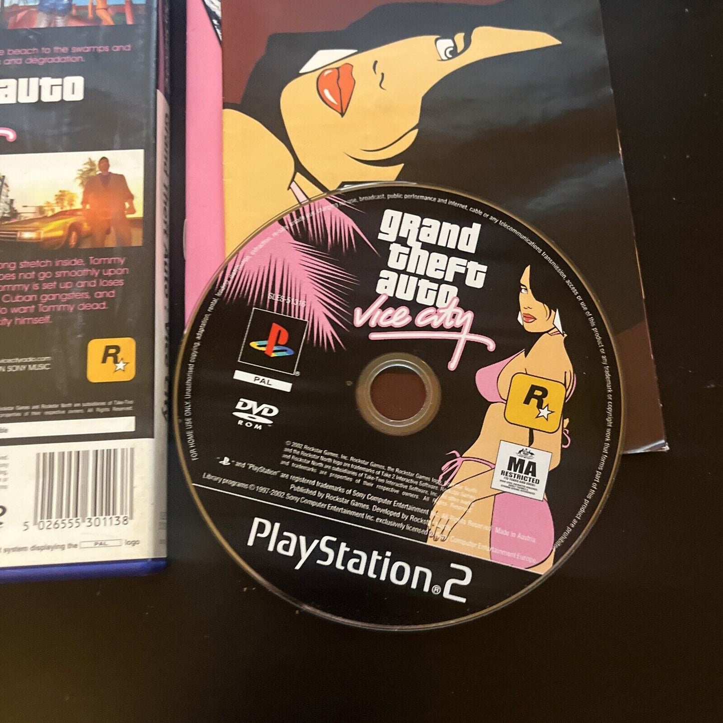 Grand Theft Auto Vice City GTA - Sony PlayStation 2 Game PS2 PAL With Manual Map