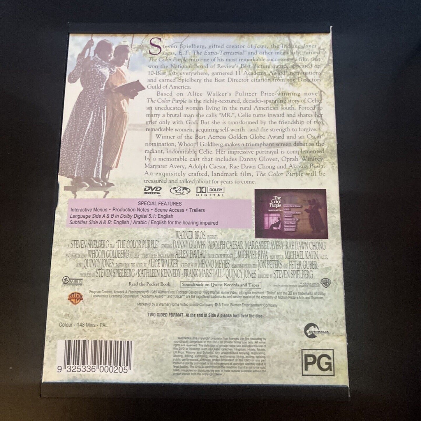 The Color Purple (DVD, 1985) Whoopi Goldberg, Danny Glover, Region 4