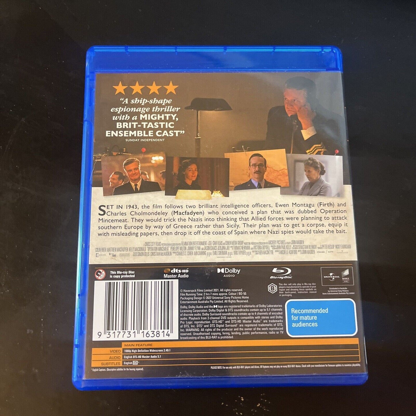 Operation Mincemeat (Blu-ray, 2021) Rufus Wright, Matthew MacFadyen Region B