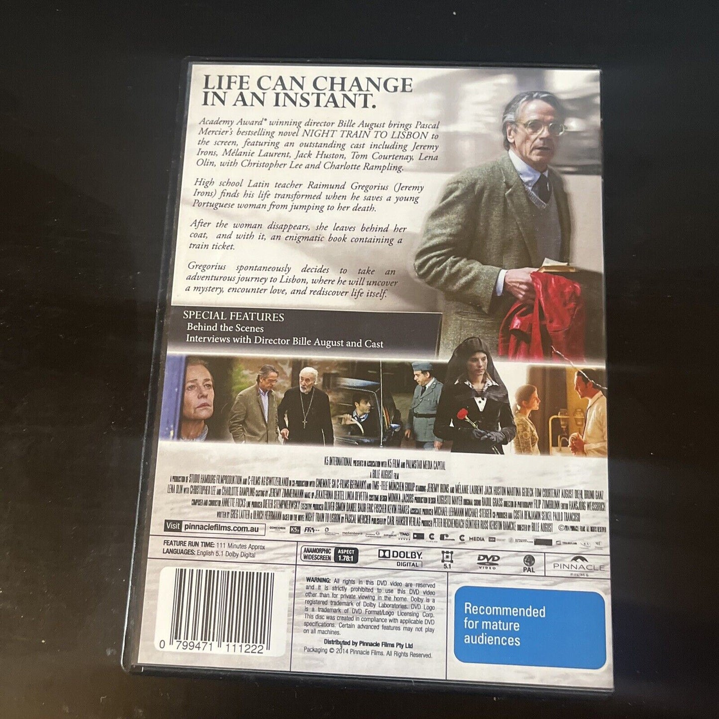 Night Train To Lisbon (DVD, 2014) Jeremy Irons Region 4