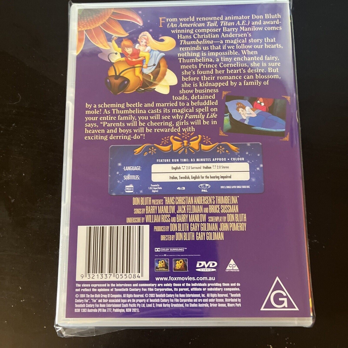 Thumbelina (DVD, 1994) Gino Conforti, Barbara Cook, Jodi Benson NEW Region 4