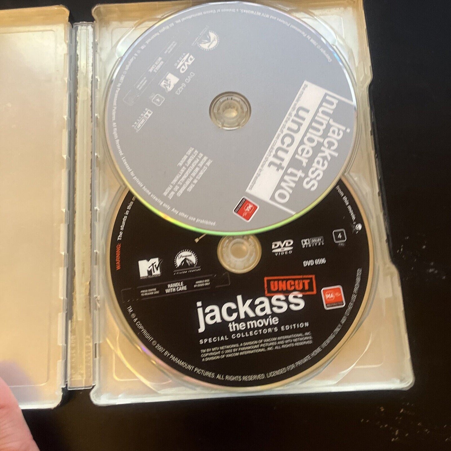 Jackass The Movies Uncut 1 & 2 (Steelbook Edition, DVD, 2002) Region 4