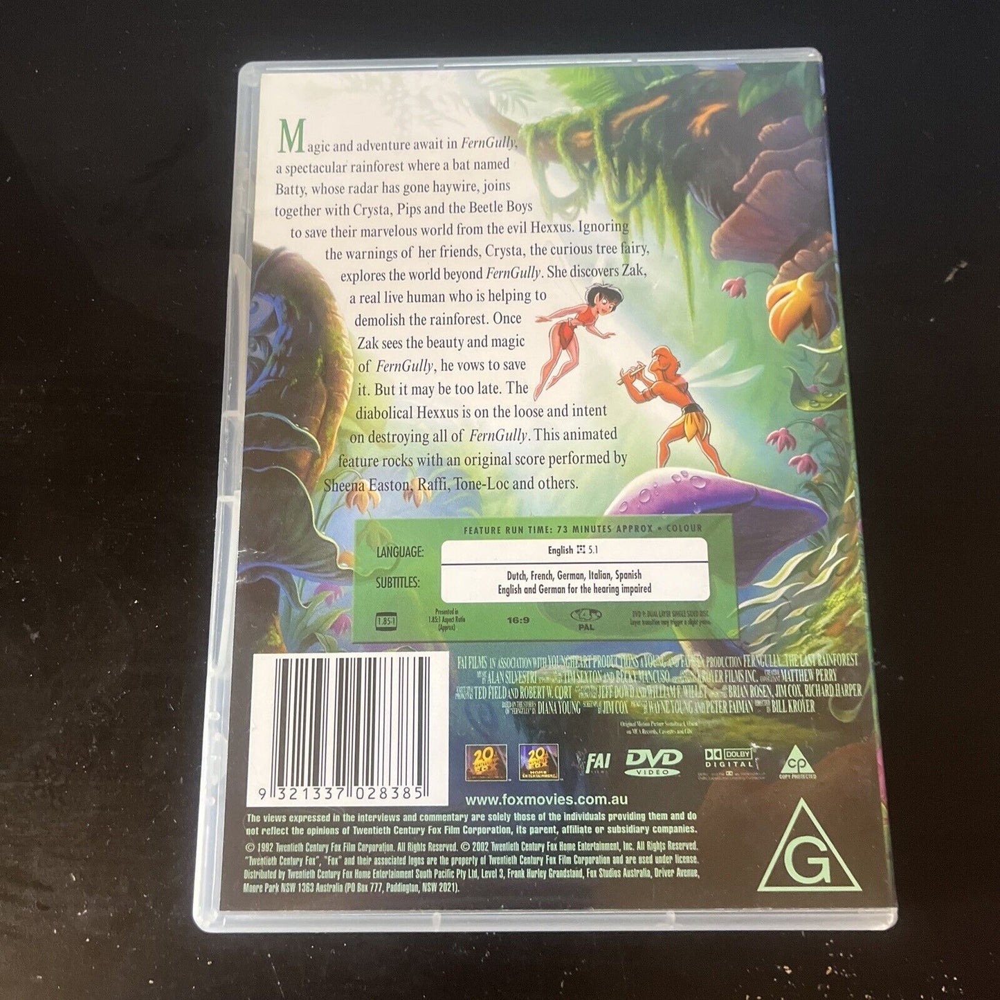 Fern Gully - The Last Rainforest (DVD, 1992) Robin Williams NEW Region4