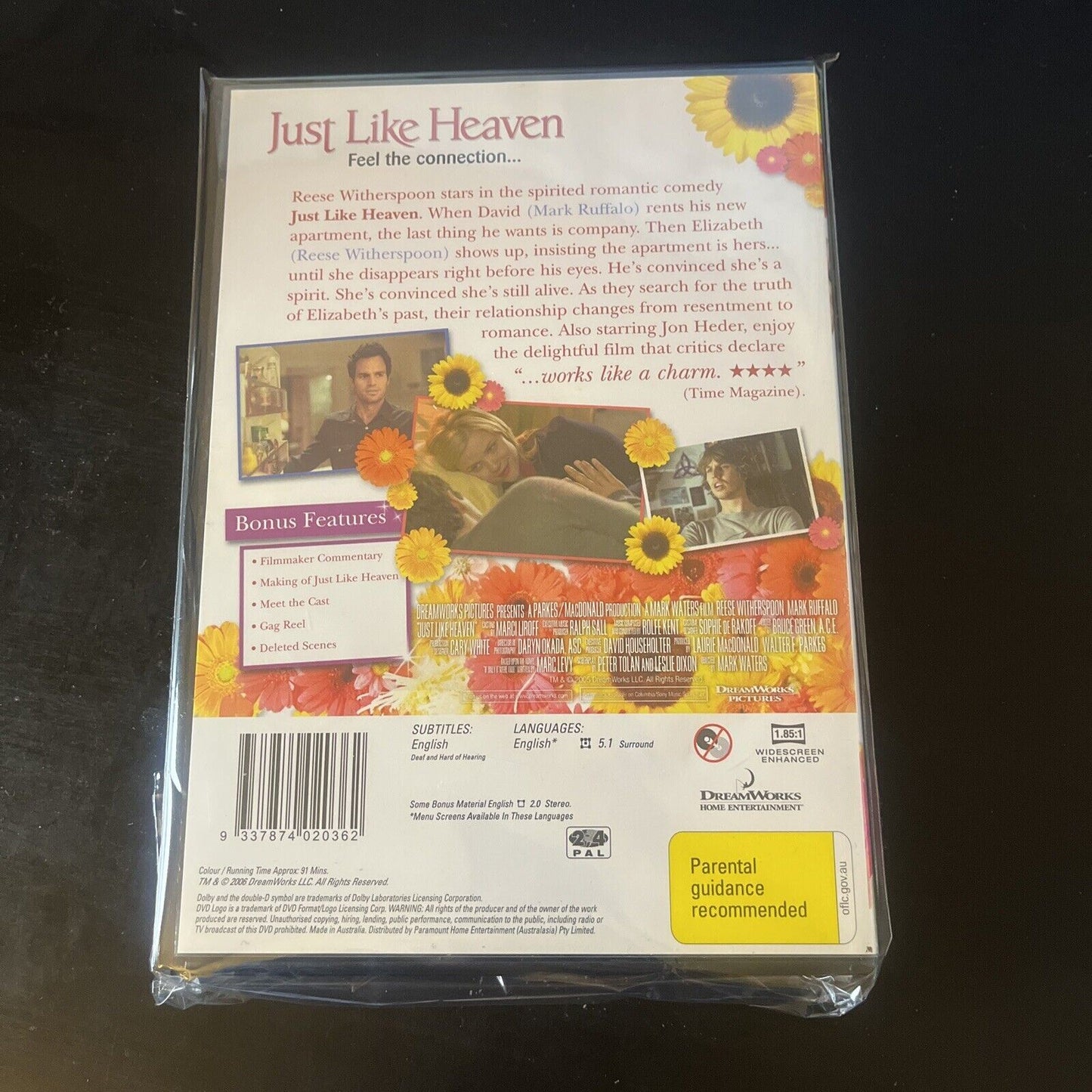 Just Like Heaven (DVD, 2005) Reese Witherspoon, Mark Ruffalo NEW Region 4