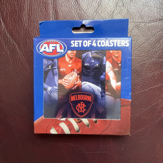 *New* Melbourne Football Club Team AFL Footy Set of 4 Player Cork Coaster
