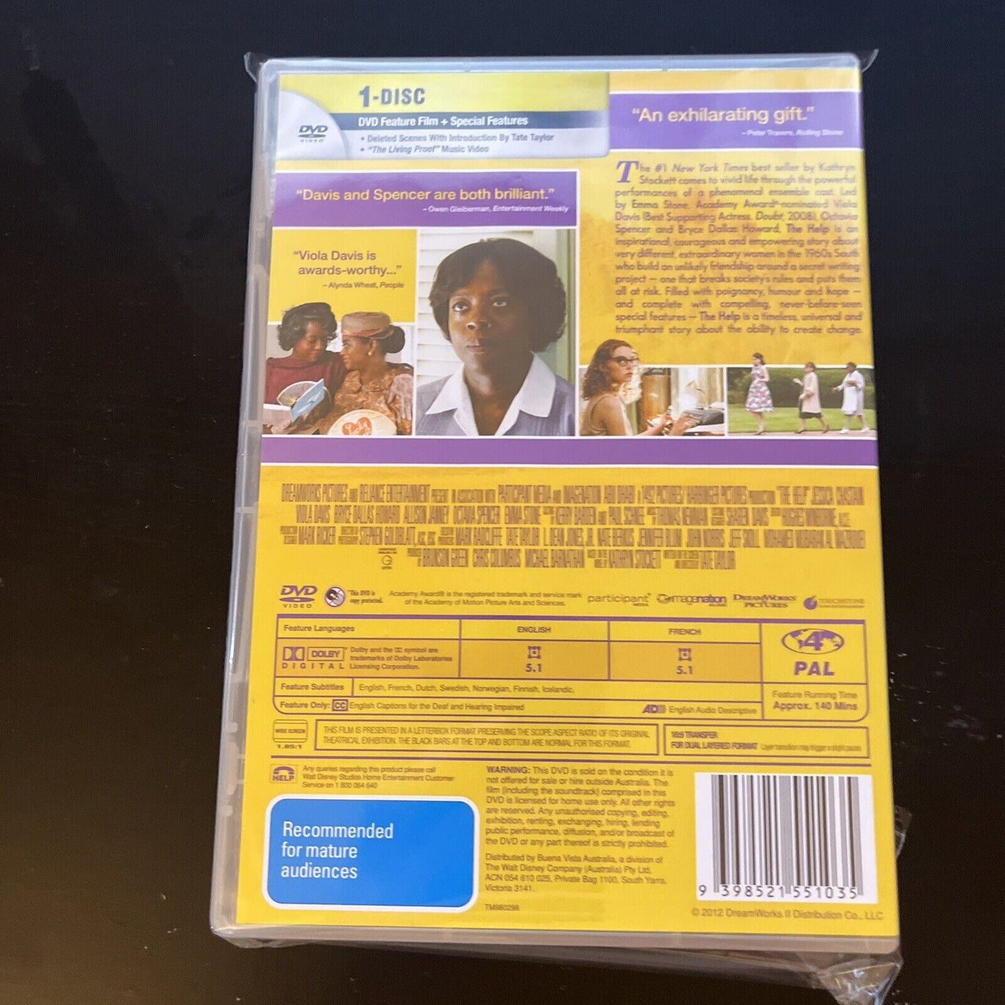 The Help (DVD, 2011) Emma Stone, Viola Davis, Bryce Dallas Howard NEW Region 4