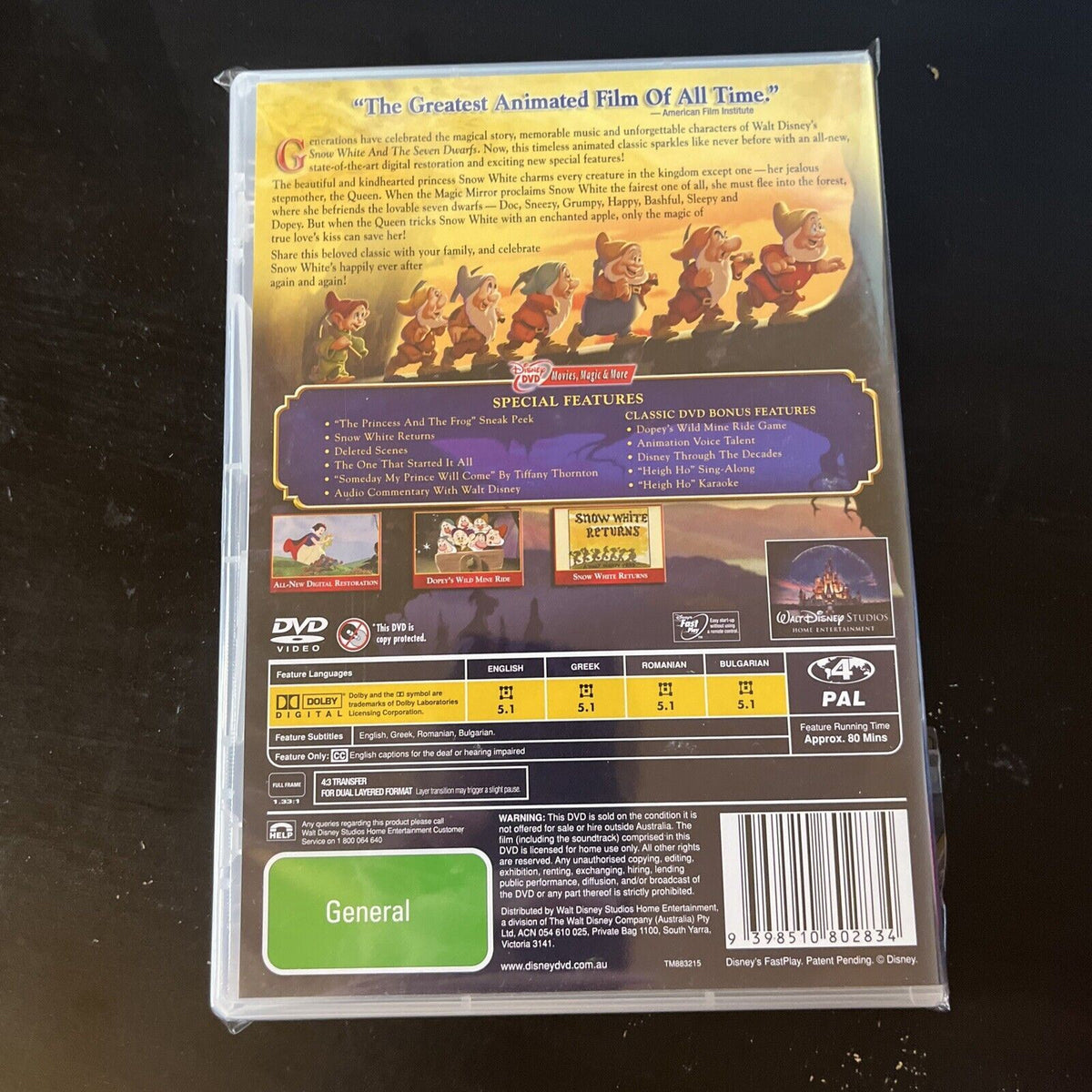 Snow White And The Seven Dwarfs (DVD, 1937, 2-Disc) NEW Disney Region ...