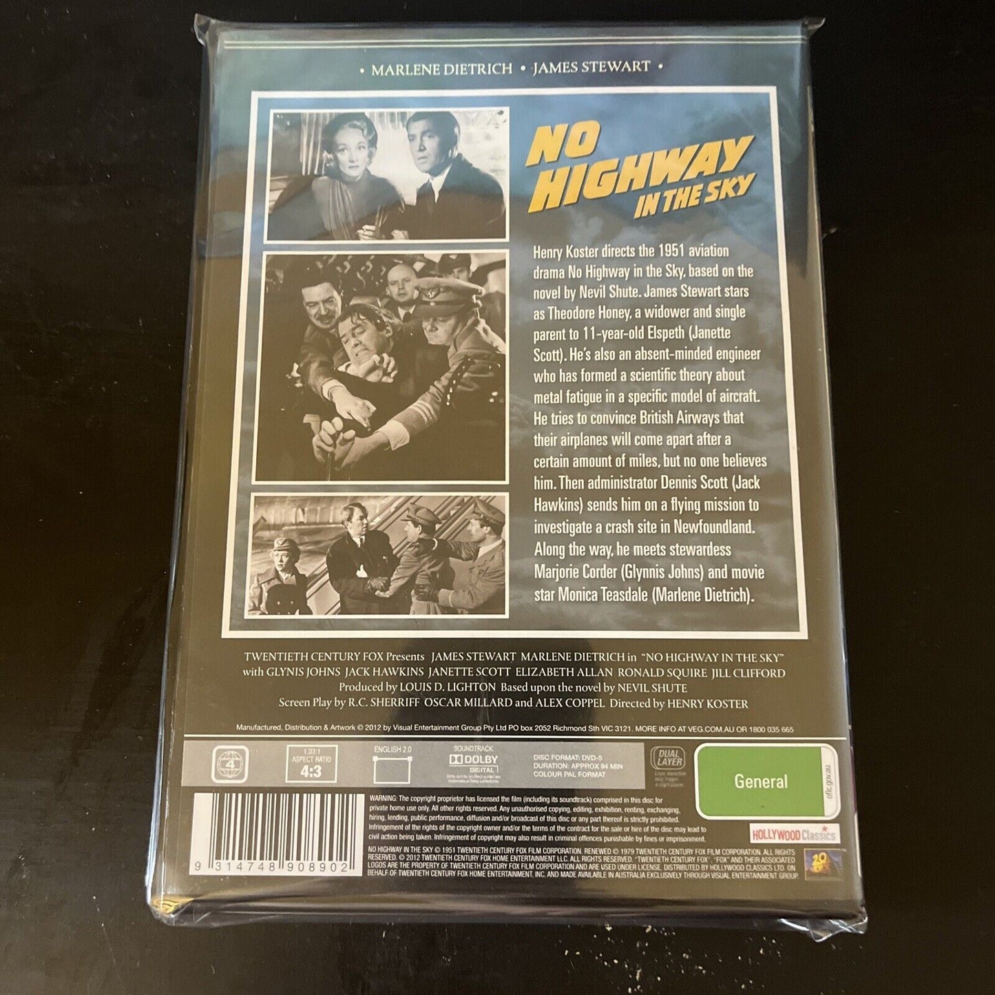 No Highway In The Sky (DVD, 1951) James Stewart, Marlene Dietrich NEW Region 4