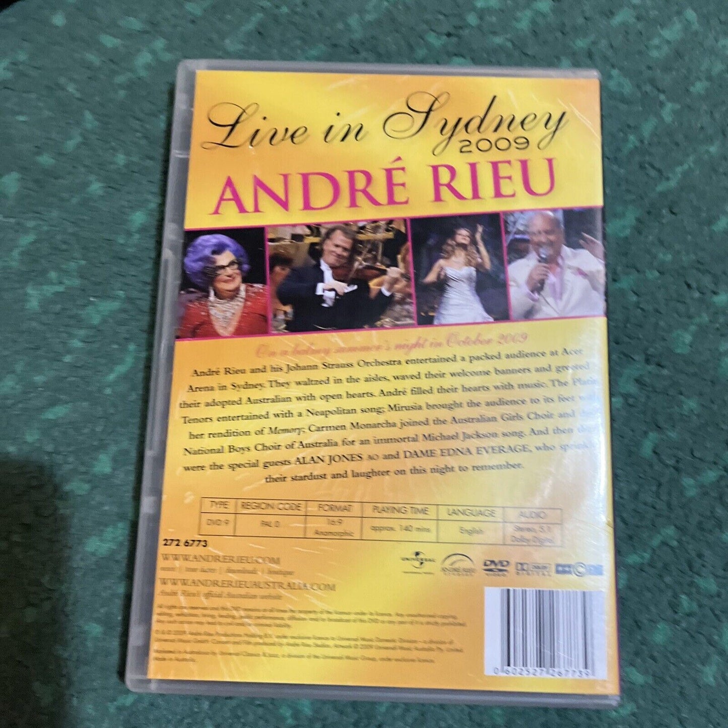 4x Andre Rieu DVDs: Live in Sydney / Australia / Dublin And Dreaming All Regions