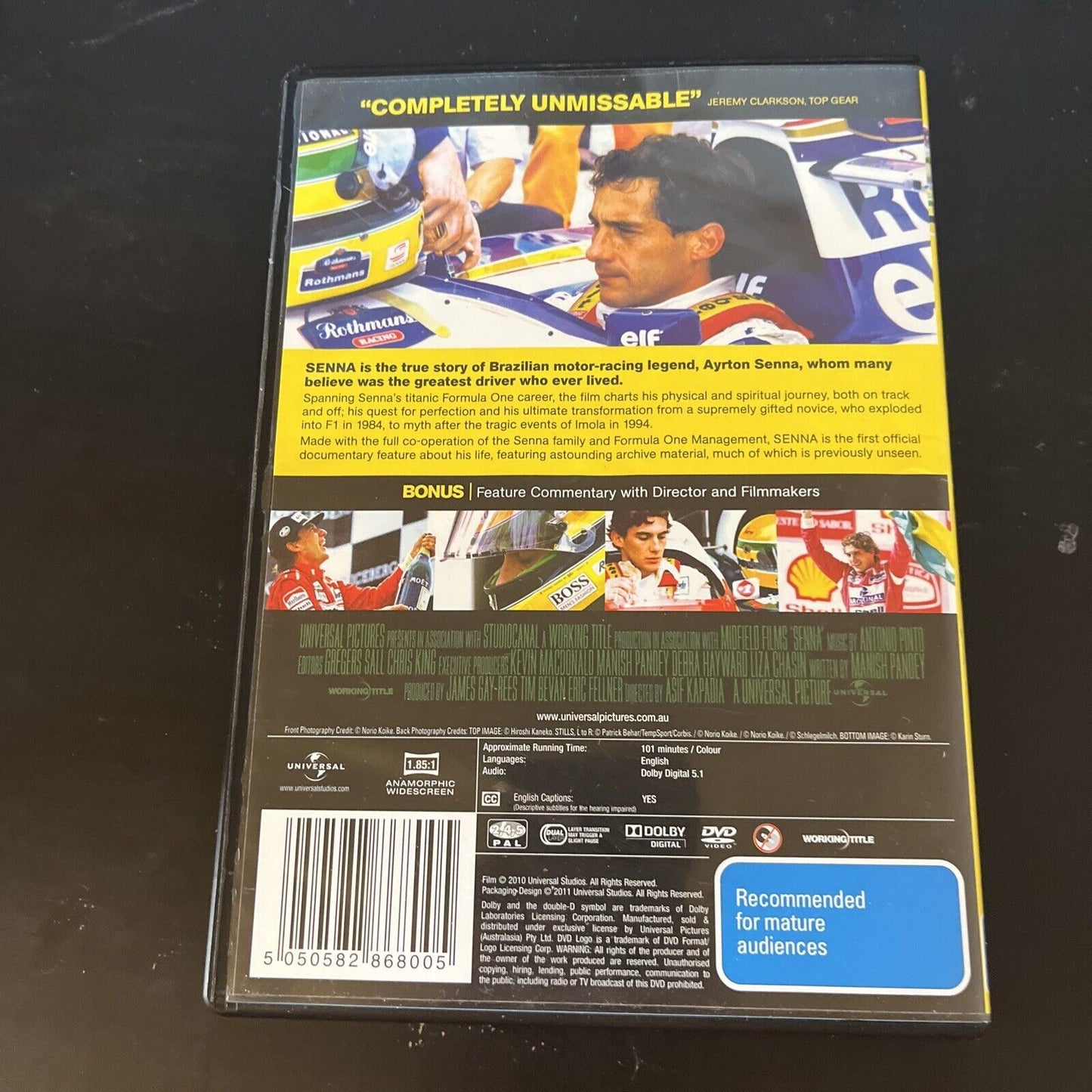 Senna (DVD, 2011) Ayrton Senna Region 4 &2