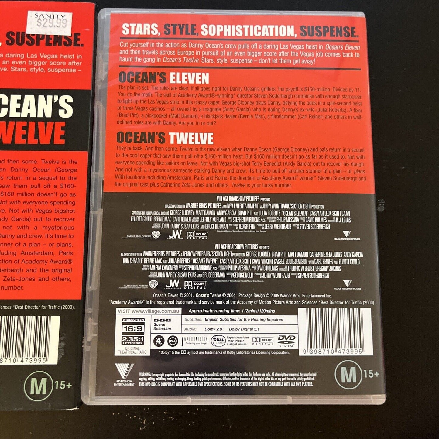 Ocean's Eleven / Ocean's Twelve (DVD, 2004, 2-Disc) Region 4