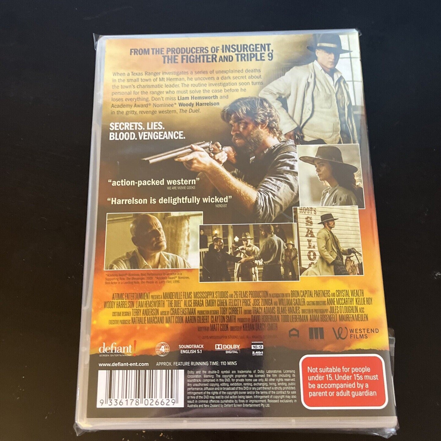 The Duel (DVD, 2015) Liam Hemsworth, Woody Harrelson NEW Region 4