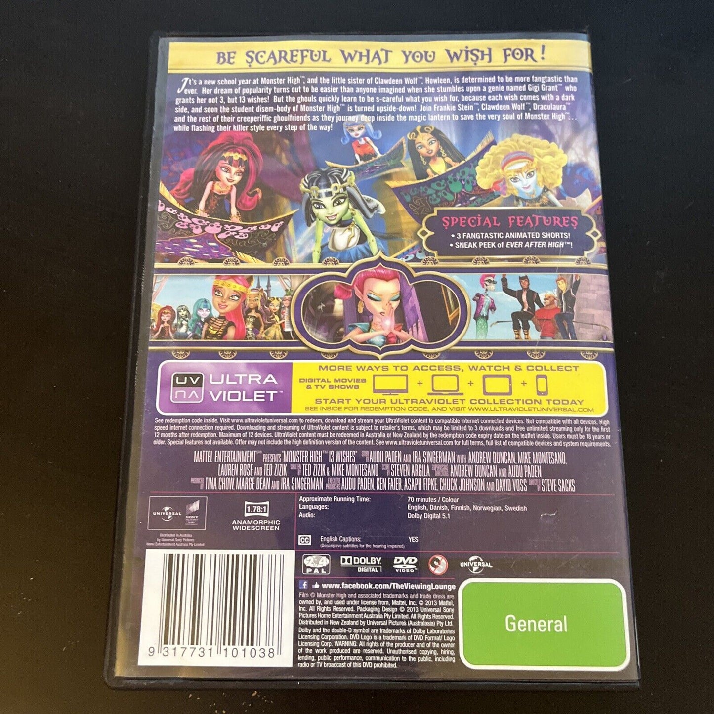 Monster High - 13 Wishes (DVD, 2013) Region 4&2