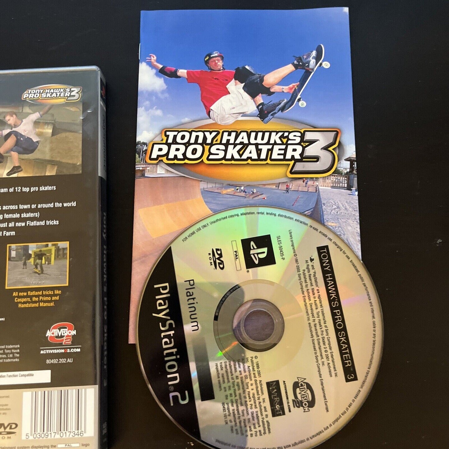 Tony Hawk's Pro Skater 3 PS2 Playstation 2 Platinum PAL With Manual