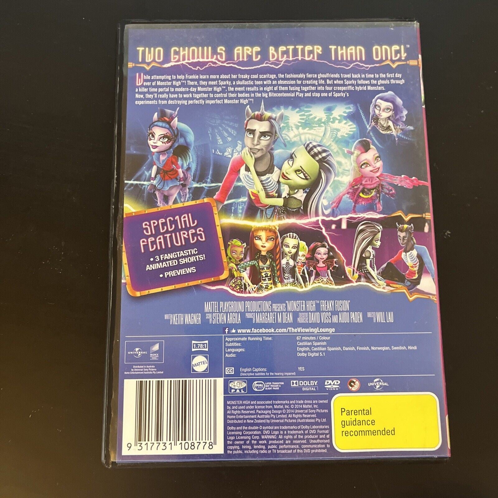 Monster High Freaky Fusion (DVD, 2014) Region 4&2 Retro Unit