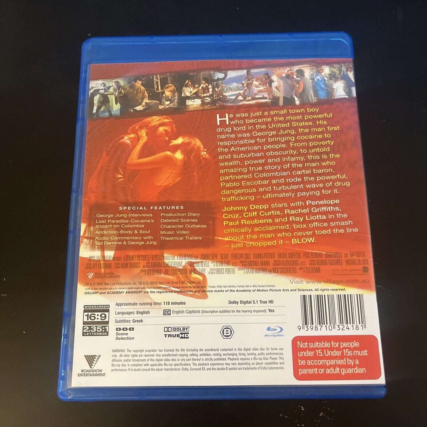 Blow (Blu-Ray, 2000) Johnny Depp, Penelope Cruz Region B