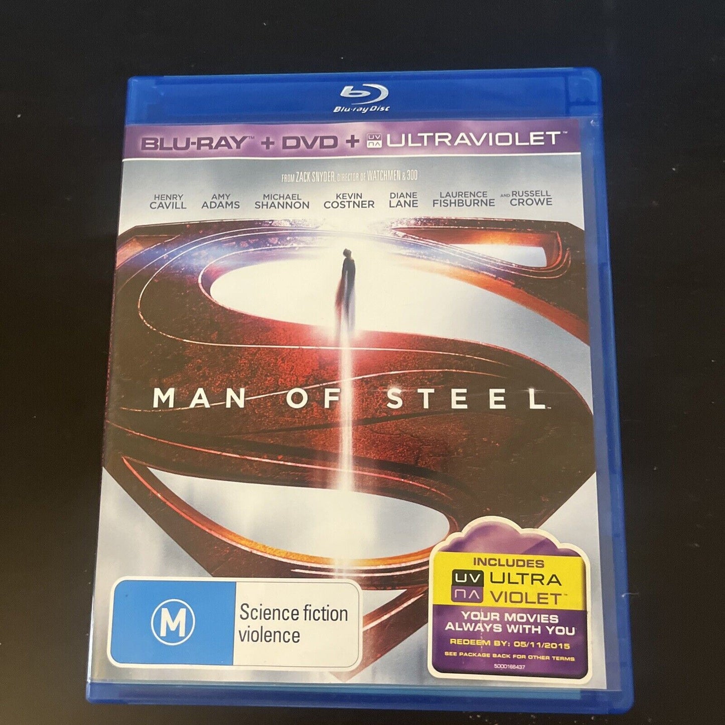 Man Of Steel (Bluray + DVD, 2013, 3-Disc)  Henry Cavill, Amy Adams Region B