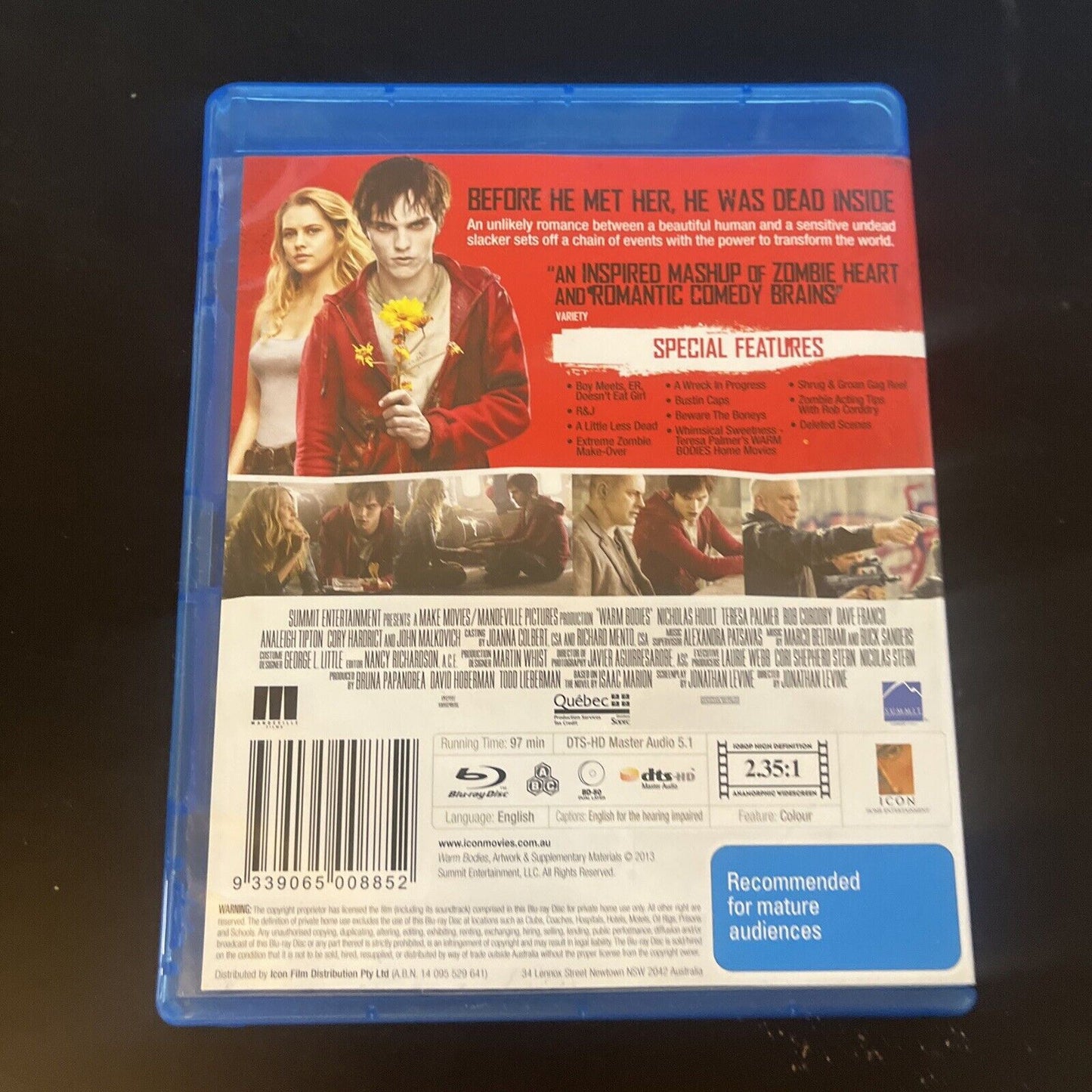 Warm Bodies (Blu-ray, 2013) Teresa Palmer, Nicholas Hoult All Regions