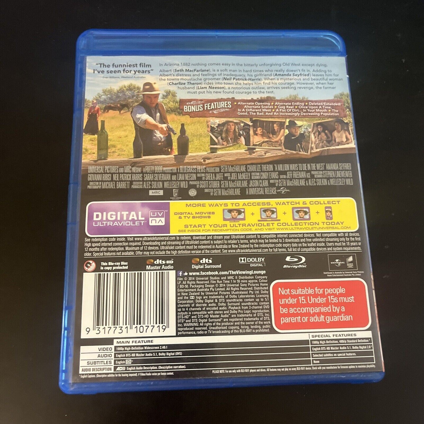 A Million Ways To Die In The West (Blu-Ray, 2014) Seth MacFarlane, Region B