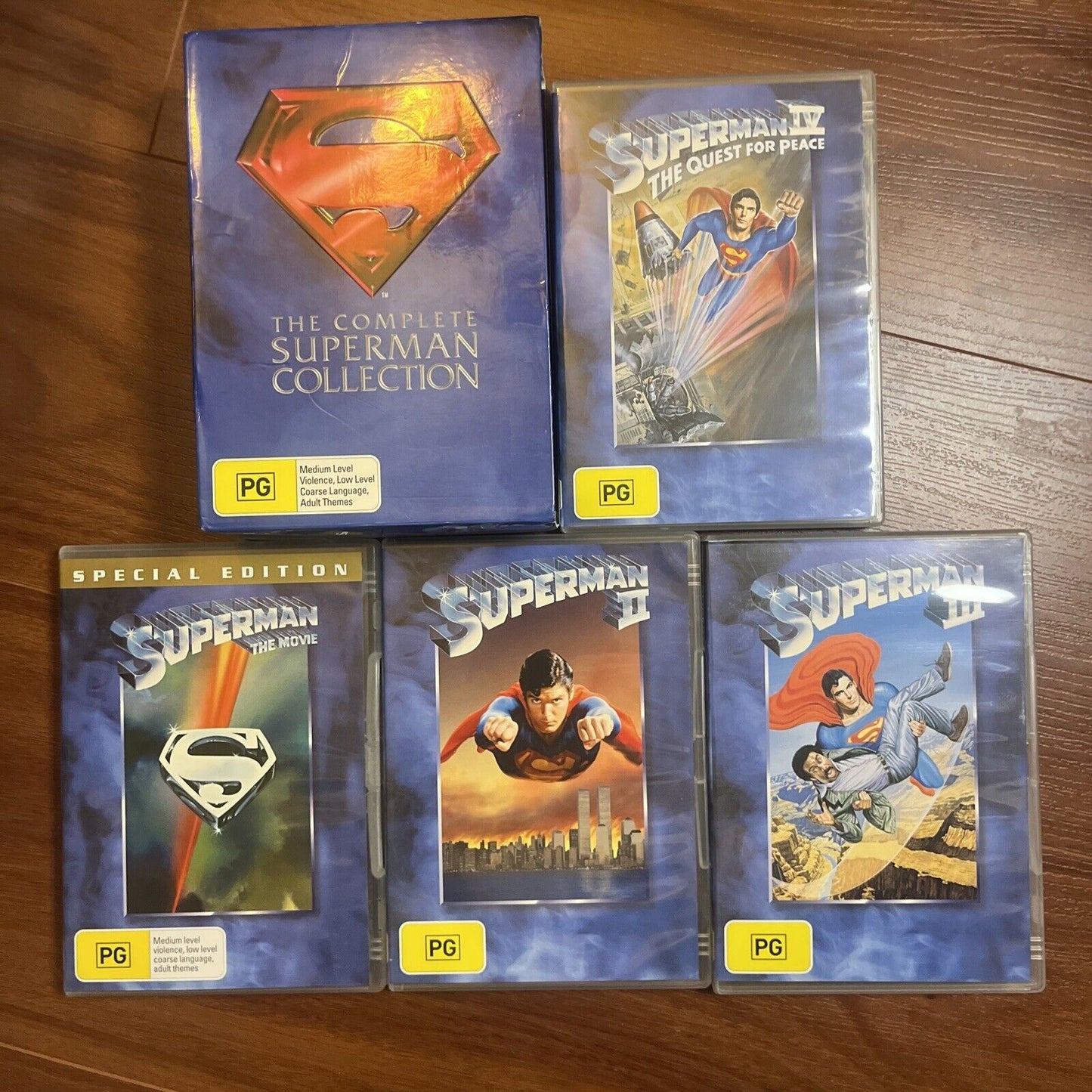 Superman 1,2,3,4 The Complete Superman Collection (DVD, 1978, 4-Disc) Region 4