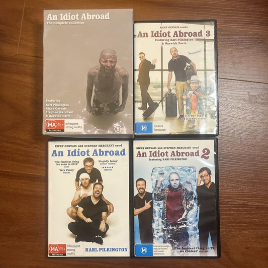 An Idiot Abroad Series 1-3 (DVD, 2013, 5-Disc) Ricky Gervais Region 4