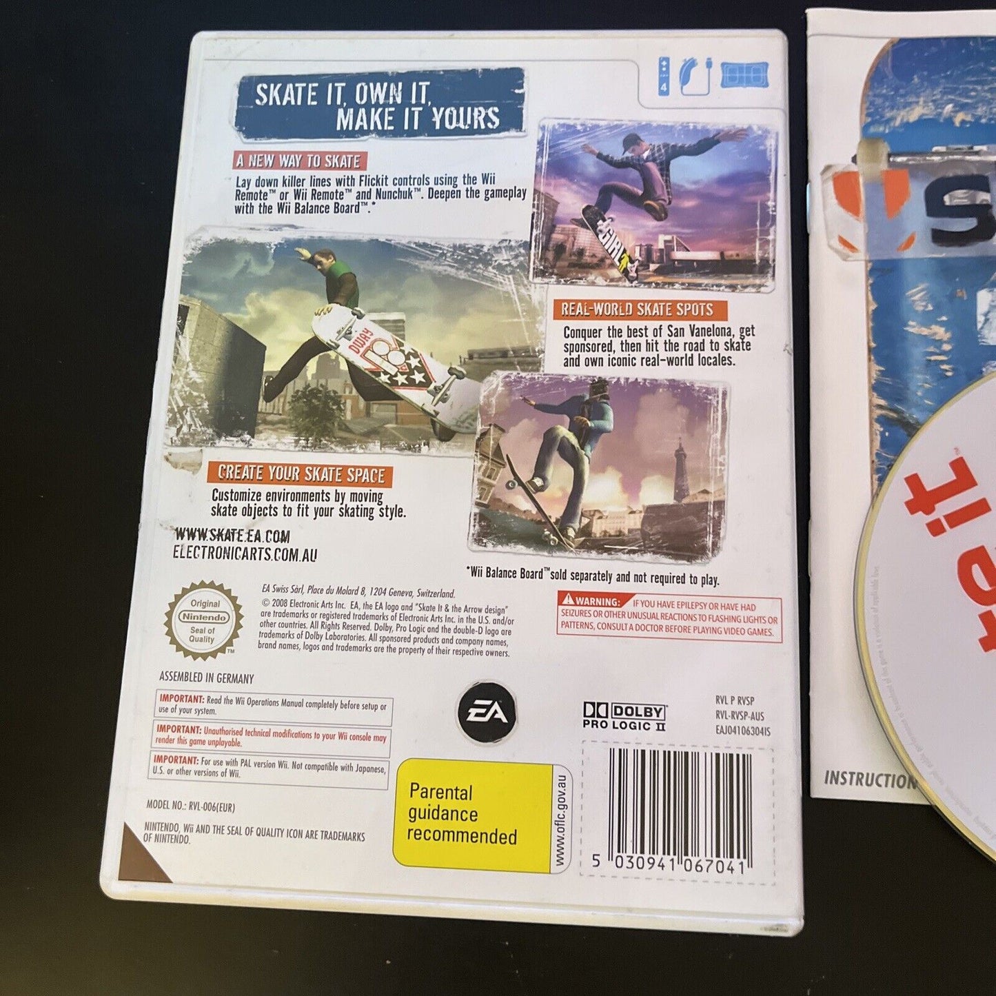Skate It (Nintendo Wii, 2008) PAL with manual