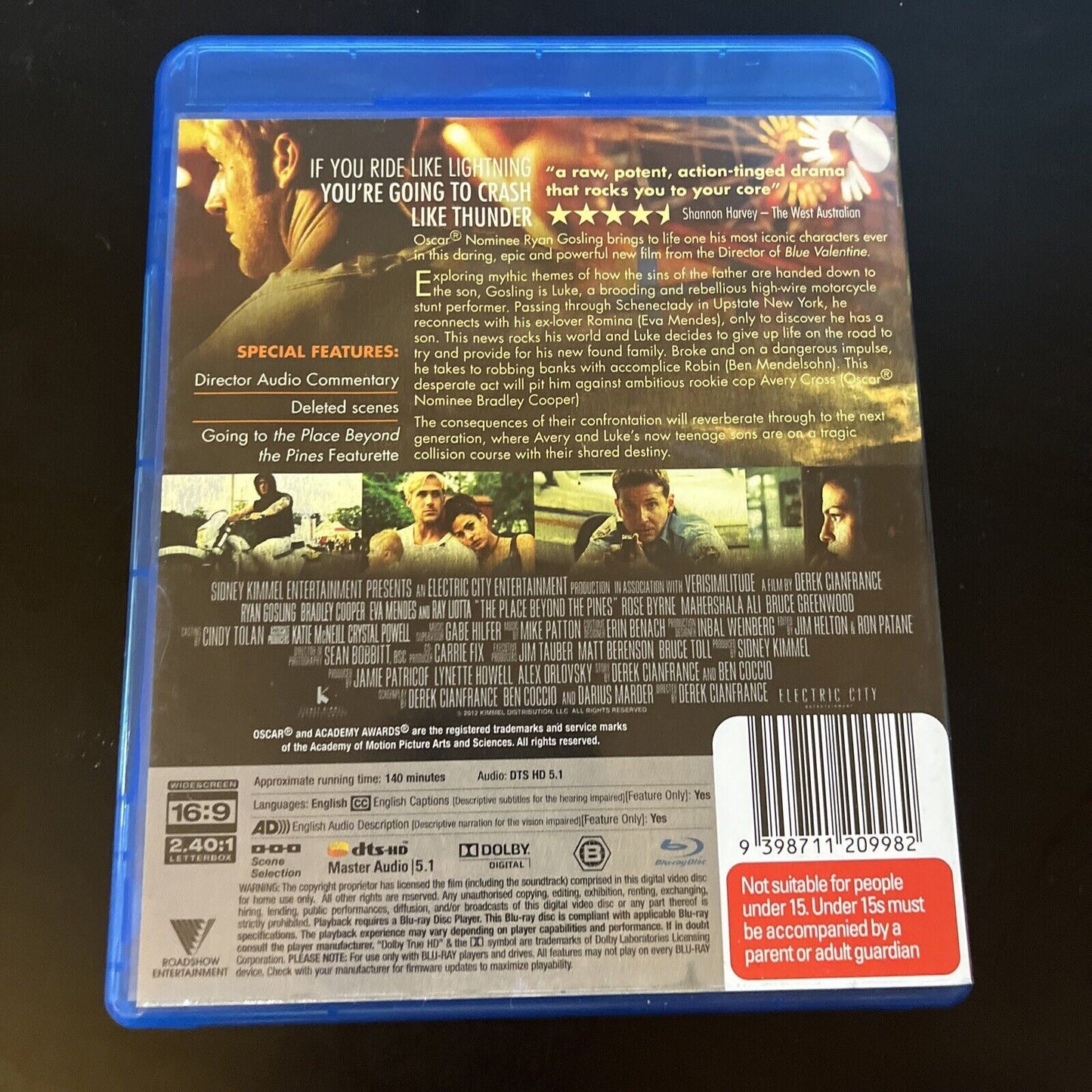 The Place Beyond The Pines (Blu-ray, 2012) Ryan Gosling, Craig Van Hook Region B
