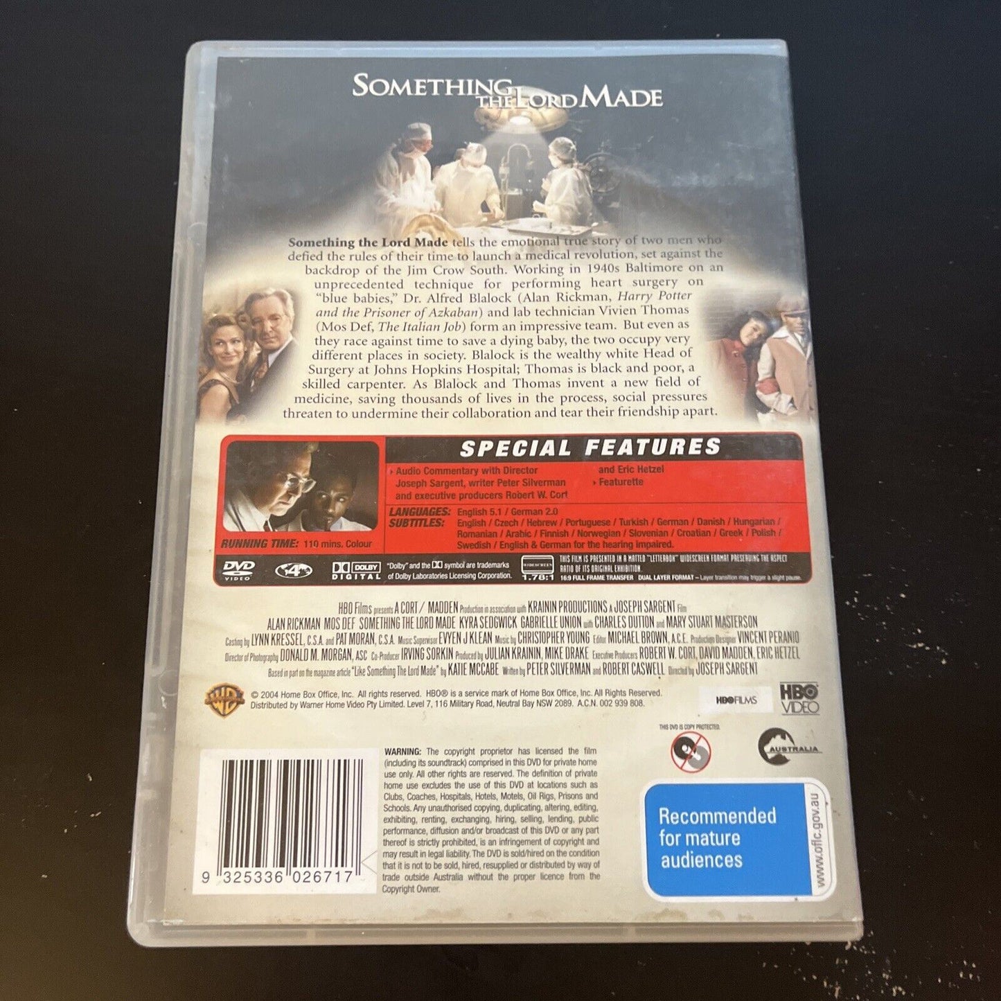 Something The Lord Made (DVD, 2004) - Ex-Library Alan Rickman, Mos Def Region 4