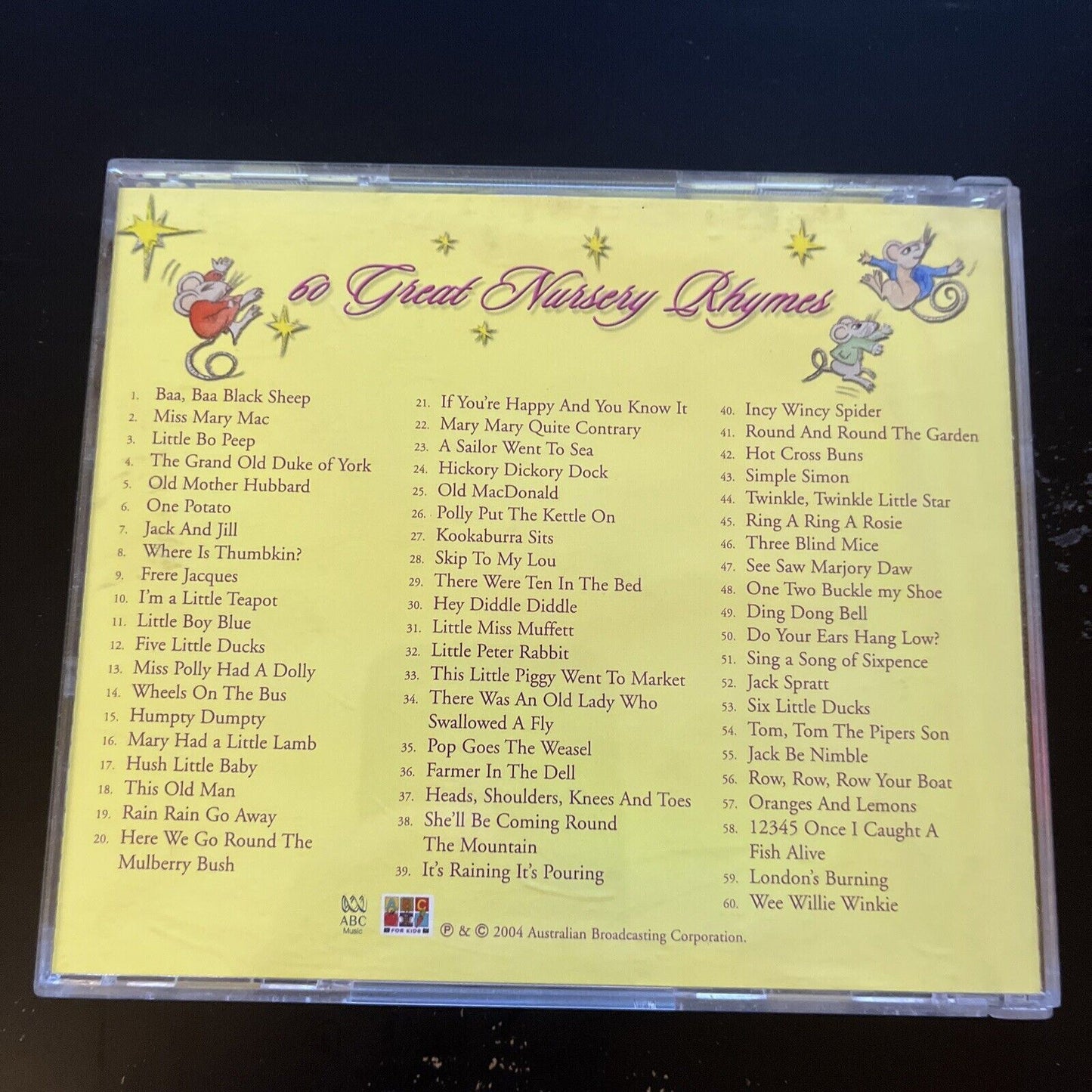 ABC for Kids - 60 Great Nursery Rhymes (CD, 2004)