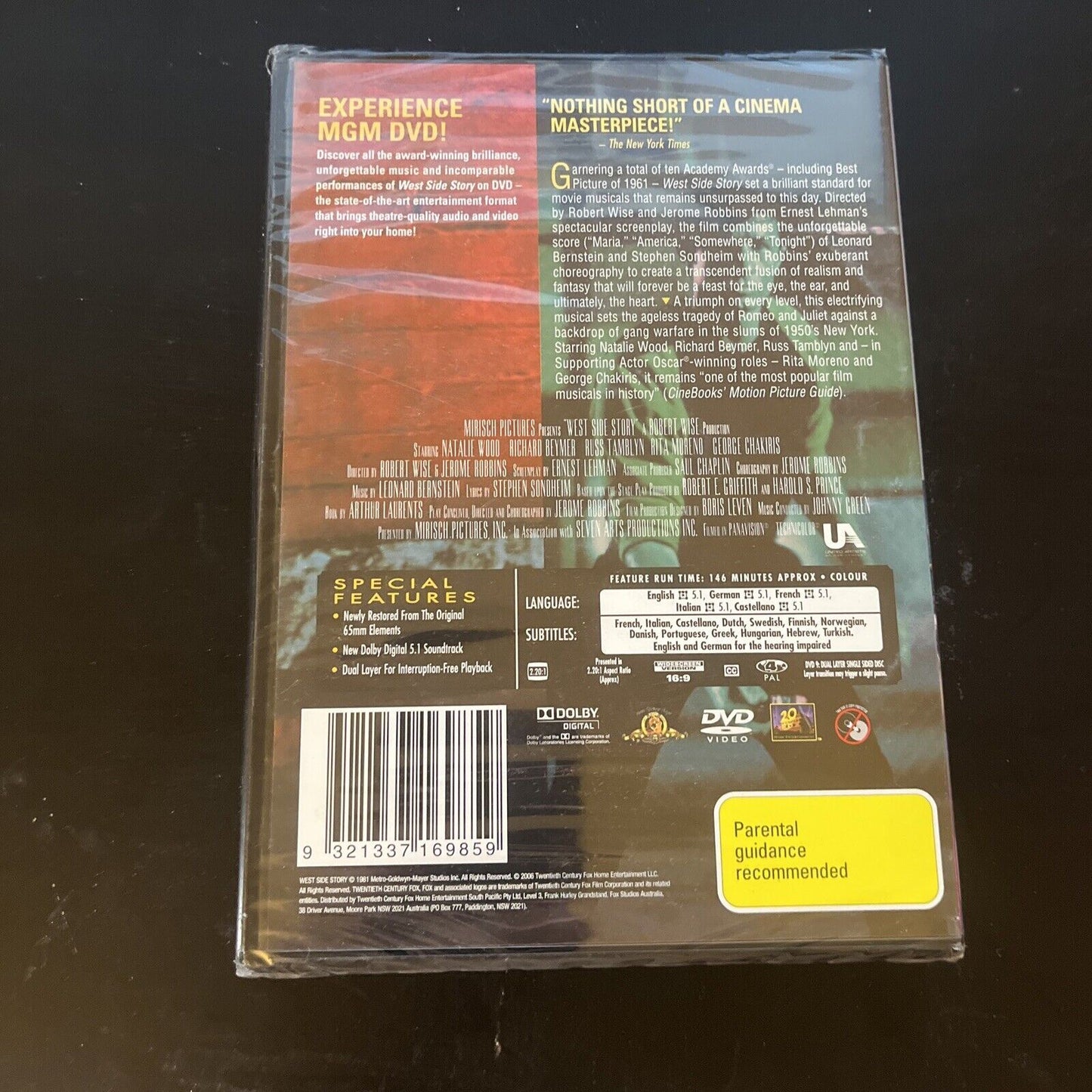 *New Sealed* West Side Story (DVD, 1961) Natalie Wood, Richard Beymer Region 4