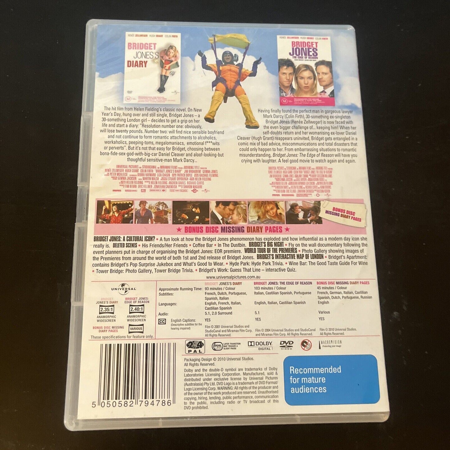 Bridget Jones Diary / The Edge Of Reason / Missing Diary Pages DVD Region 4 &2