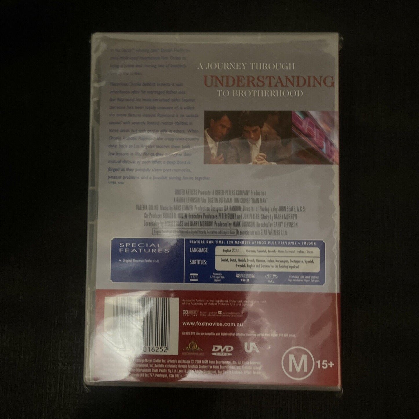 Rain Man (DVD, 1988) Dustin Hoffman, Tom Cruise, Valeria Golino NEW Region 4