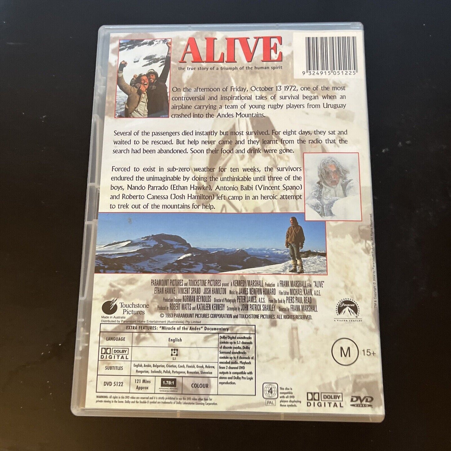 Alive (DVD, 1992) Ethan Hawke, Vincent Spano, Josh Hamilton Region 4