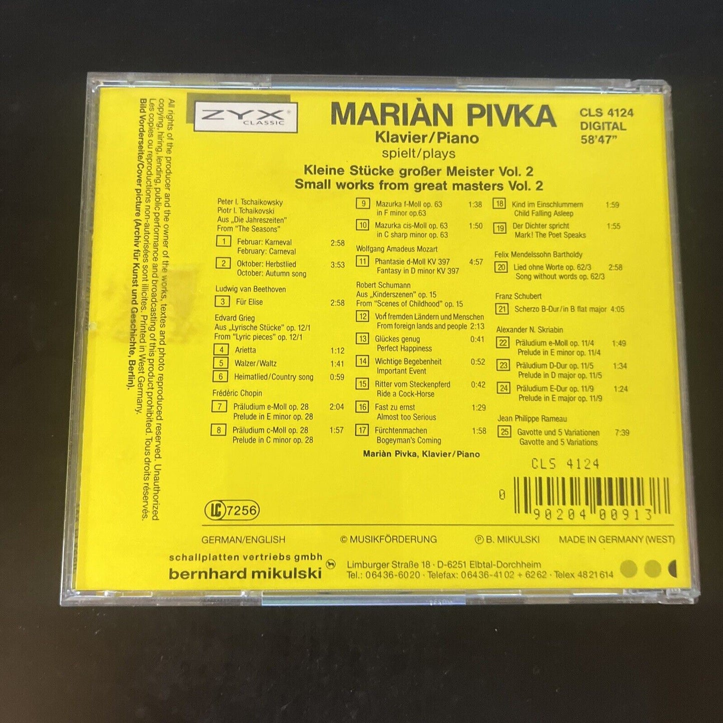 Marian Pivka - Klavier / Piano - ZYX Classic (CD, 1991)