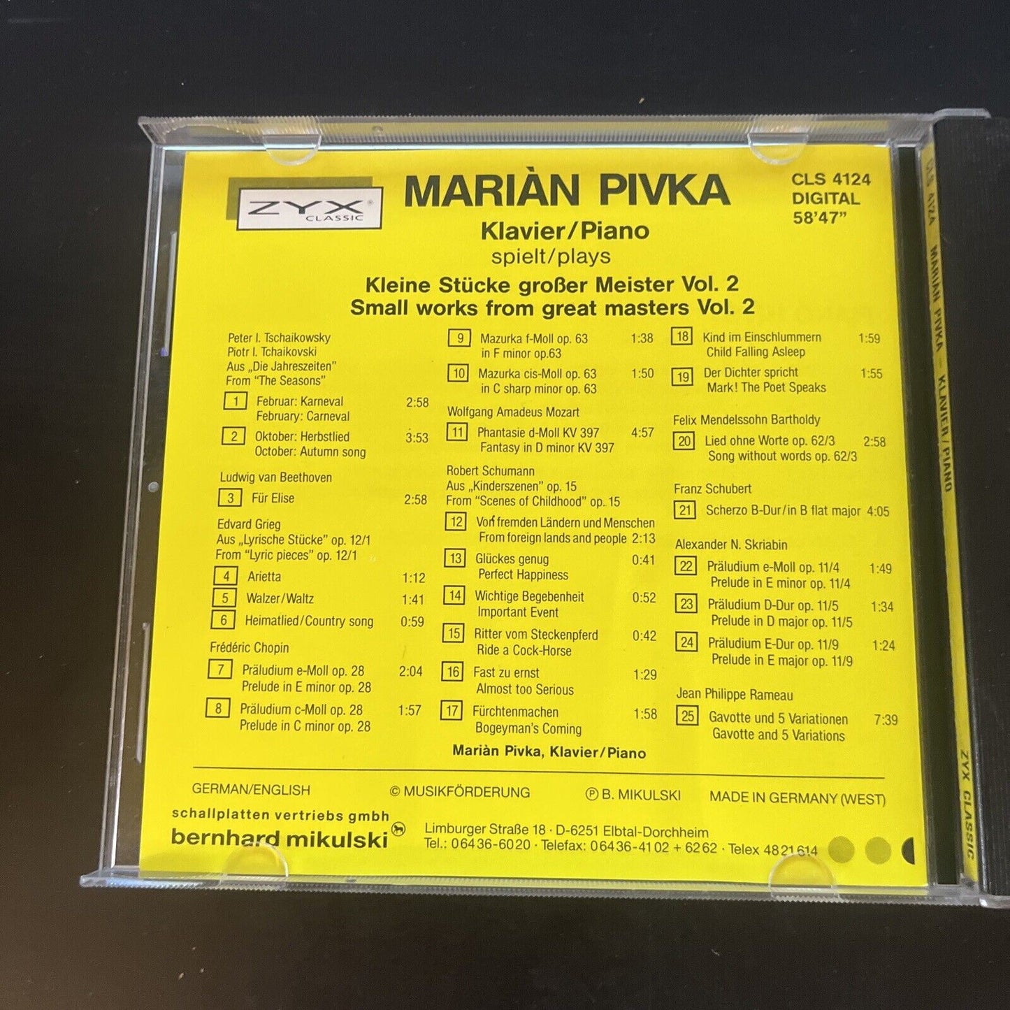 Marian Pivka - Klavier / Piano - ZYX Classic (CD, 1991)