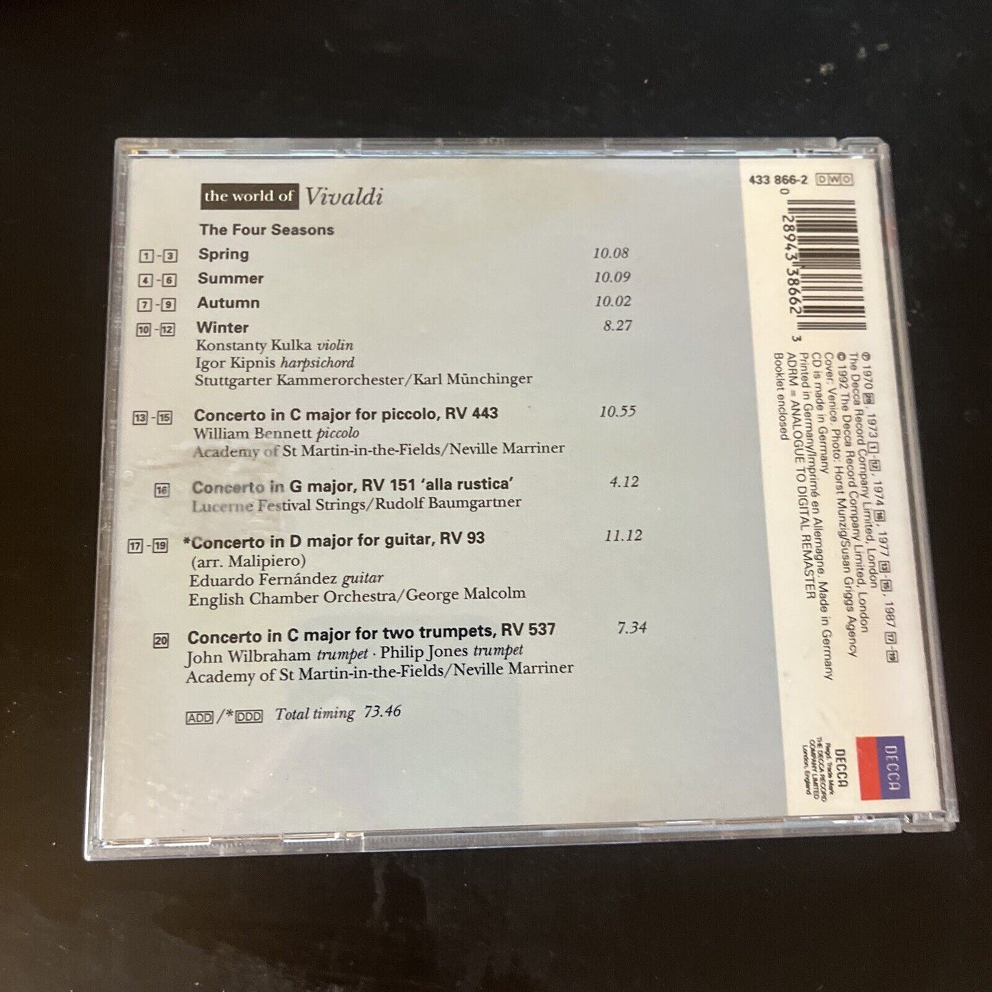 Antonio Vivaldi - The World Of Vivaldi (CD, 1992)